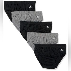 Beverly Hills Polo Club Cotton Briefs Underwear Men’s Size M Gray Black 5 Pack
